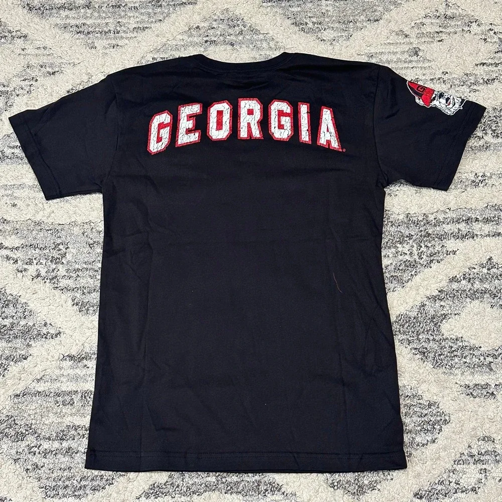 Mitchell & Ness University Of Georgia Bulldogs Tee Shirt Black Men's Size Small